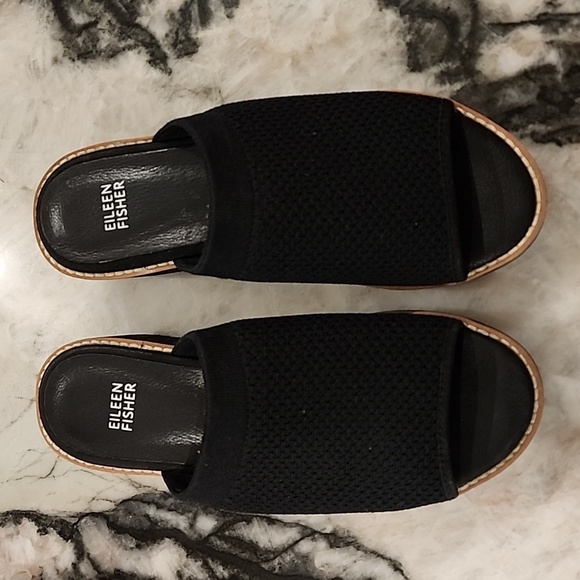 Eileen Fisher Shoes - Eileen Fisher NWOT  Kori stretch knit slide sandals, black, size 7